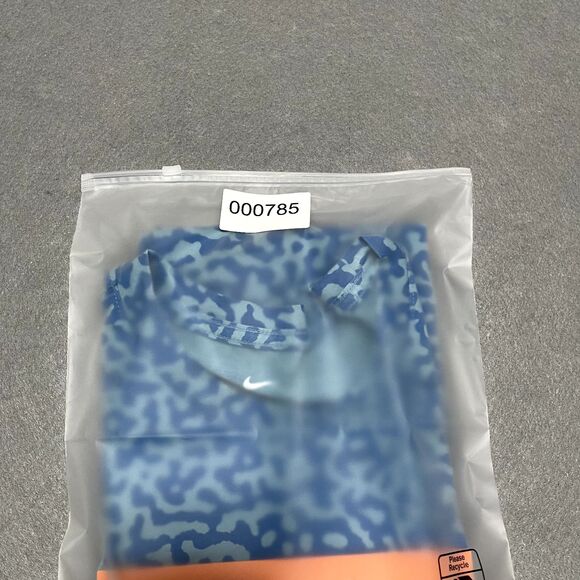 Nike Shirt Mens Large Cerulean Blue Contrast Just Do It Plaque Orange Geometric - Picture 10 of 10